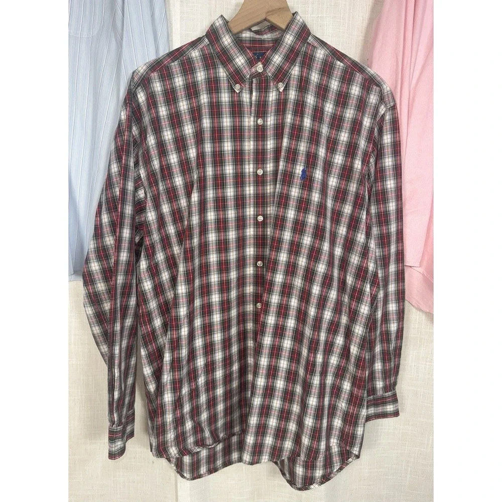 Men's Sz L Ralph Lauren Long Sleeve Button Down Blake Shirts Pony Lot of 3
